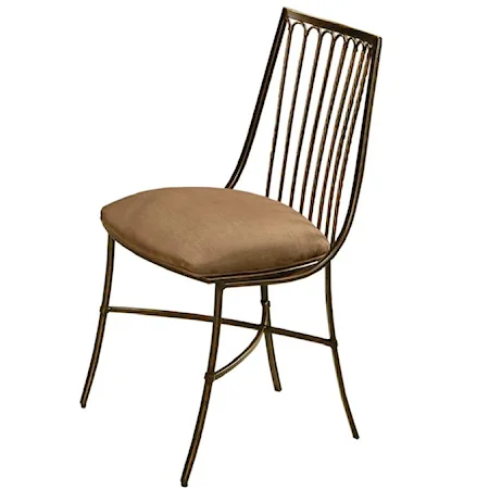 Upholstered Side Chair with Slats